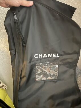 CHANEL Black Travel Garment Bag with Clear ID Pocket/OS